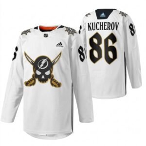 Nikita Kucherov Tampa Bay Lightning 2024 Gasparilla Hockey Jersey – White