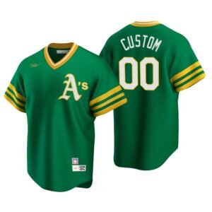 Oakland Athletics Custom Kelly Green Cooperstown Collection Road Jersey