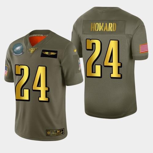 Philadelphia Philadelphia Eagles #24 Jordan Howard Nike Olive Gold 2019 Salute to Service Limited NFL 100 Jersey