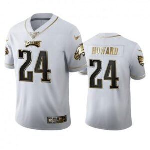 Philadelphia Philadelphia Eagles #24 Jordan Howard Nike White Golden Edition Vapor Limited NFL 100 Jersey