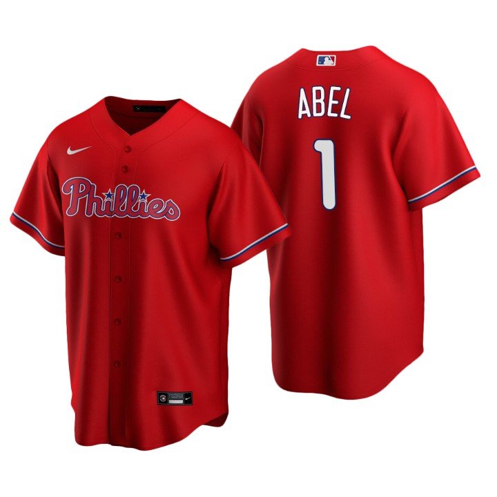 Philadelphia Phillies Mick Abel Red 2020 MLB Draft Alternate Replica Jersey