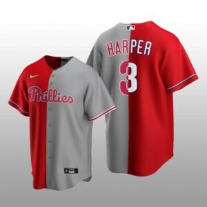 Philadelphia Phillies Split Replica Bryce Harper Red-Gray Jersey