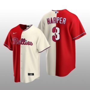 Philadelphia Phillies Split Replica Bryce Harper Red-White Jersey