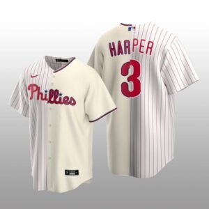 Philadelphia Phillies Split Replica Bryce Harper White-Cream Jersey