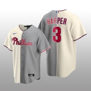 Philadelphia Phillies Split Replica Bryce Harper White-Gray Jersey