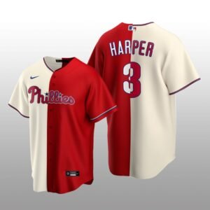 Philadelphia Phillies Split Replica Bryce Harper White-Red Jersey