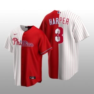 Philadelphia Phillies Split Replica Bryce Harper White/Red Jersey