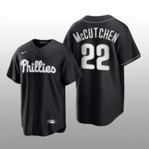 Phillies Andrew McCutchen All Black Fashion Serise Replica Black White Jersey