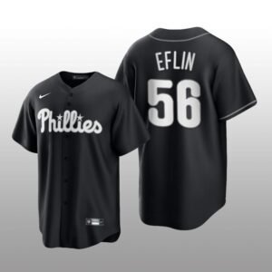 Phillies Zach Eflin All Black Fashion Serise Replica Black White Jersey