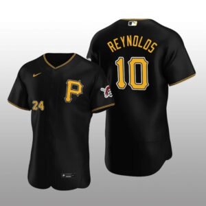 Pittsburgh Pirates Bryan Reynolds Black 2022 Alternate Alternate Team Logo Jersey