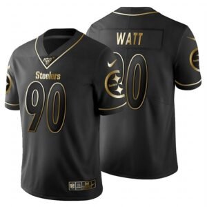 Pittsburgh Steelers #90 T.J. Watt Nike Black Golden Limited NFL 100 Jersey