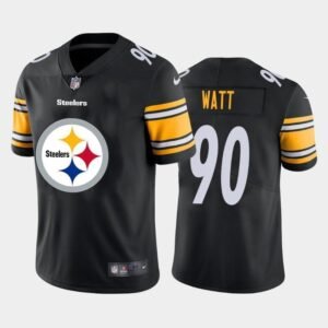 Pittsburgh Steelers #90 T.J. Watt Black Nike Big Team Logo Vapor Limited NFL Jersey