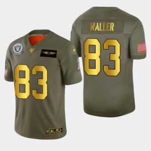 Raiders #83 Darren Waller Nike Olive Gold 2019 Salute To Service Limited NFL 100 Jersey