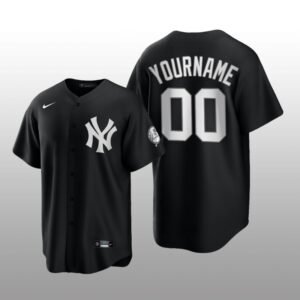 Replica Yankees Custom All Black Fashion Serise Jersey Black