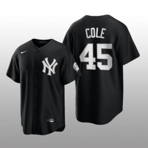 Replica Yankees Gerrit Cole All Black Fashion Serise Jersey Black