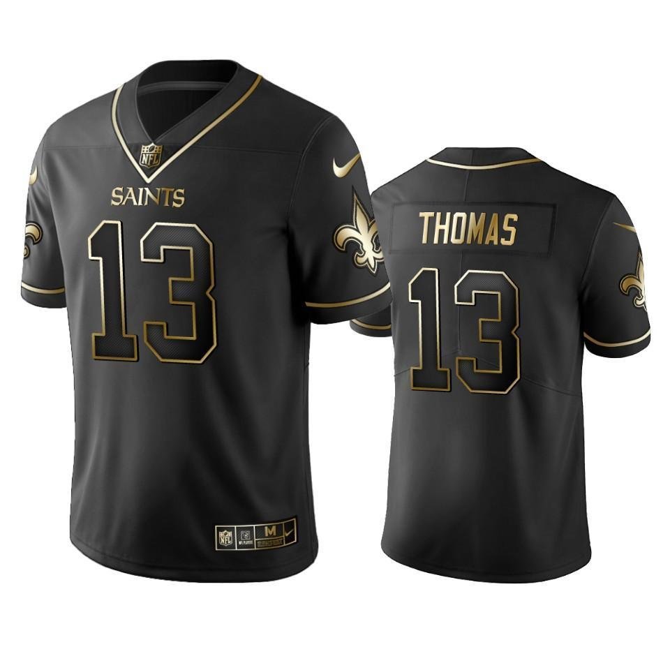 Saints #13 Michael Thomas Stitched NFL Vapor Untouchable Limited Black Golden Jersey