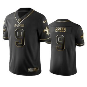 Saints #9 Drew Brees Stitched NFL Vapor Untouchable Limited Black Golden Jersey