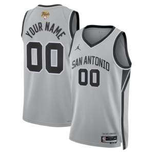 San Antonio Spurs Jordan Brand Silver Unisex 2026 NBA Finals Patch Swingman Custom Jersey – Statement Edition