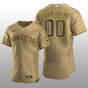 San Diego Padres Custom Authentic Alternate Tan Brown Jersey