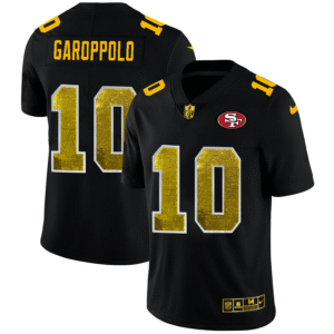 San Francisco 49ers #10 Jimmy Garoppolo Black Nike Golden Sequin Vapor Limited NFL Jersey