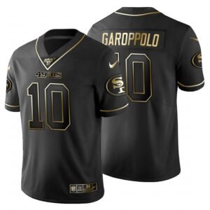 San Francisco 49ers #10 Jimmy Garoppolo Nike Black Golden Limited NFL 100 Jersey