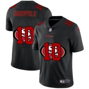 San Francisco 49ers #10 Jimmy Garoppolo Nike Team Logo Dual Overlap Limited NFL Jersey Black