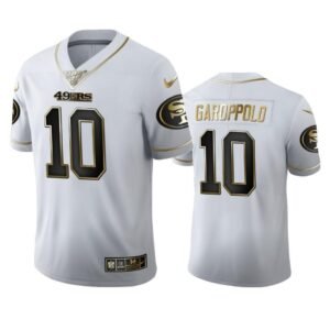 San Francisco 49ers #10 Jimmy Garoppolo Nike White Golden Edition Vapor Limited NFL 100 Jersey