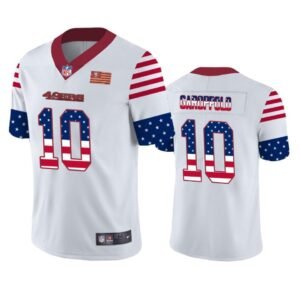 San Francisco 49ers #10 Jimmy Garoppolo White Nike Team Logo USA Flag Vapor Untouchable Limited NFL Jersey