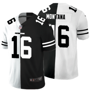 San Francisco 49ers #16 Joe Montana Men’s Black V White Peace Split Nike Vapor Untouchable Limited NFL Jersey