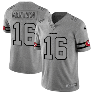 San Francisco 49ers #16 Joe Montana Men’s Nike Gray Gridiron II Vapor Untouchable Limited NFL Jersey