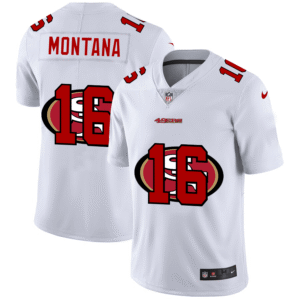 San Francisco 49ers #16 Joe Montana White Men’s Nike Team Logo Dual Overlap Limited NFL Jersey