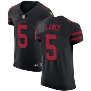 San Francisco 49ers #5 Trey Lance Black Alternate Men’s Stitched NFL Vapor Untouchable Elite Jersey