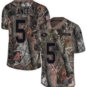 San Francisco 49ers #5 Trey Lance Camo Men’s Stitched NFL Limited Rush Realtree Jersey