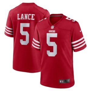 San Francisco 49ers #5 Trey Lance Nike Men’s 2022 Player Game Jersey – Scarlet