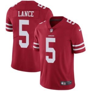 San Francisco 49ers #5 Trey Lance Red Team Color Men’s Stitched NFL Vapor Untouchable Limited Jersey
