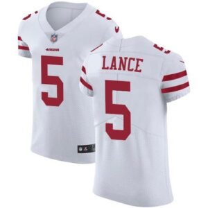 San Francisco 49ers #5 Trey Lance White Men’s Stitched NFL Vapor Untouchable Elite Jersey