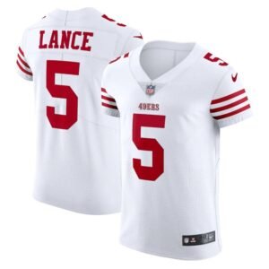 San Francisco 49ers #5 Trey Lance White Nike Men’s 2022-23 Authentic Stitched NFL Vapor Untouchable Elite Jersey