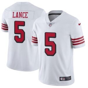 San Francisco 49ers #5 Trey Lance White Rush Men’s Stitched NFL Vapor Untouchable Limited Jersey