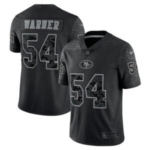 San Francisco 49ers #54 Fred Warner Black Men’s Nike NFL Black Reflective Limited Jersey