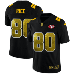 San Francisco 49ers #80 Jerry Rice Men’s Black Nike Golden Sequin Vapor Limited NFL Jersey