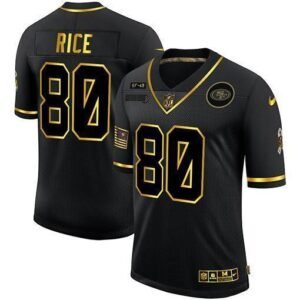 San Francisco 49ers #80 Jerry Rice Men’s Nike 2020 Salute To Service Golden Limited NFL Jersey Black