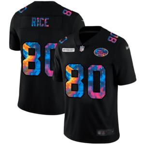San Francisco 49ers #80 Jerry Rice Men’s Nike Multi-Color Black 2020 NFL Crucial Catch Vapor Untouchable Limited Jersey