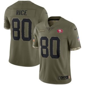 San Francisco 49ers #80 Jerry Rice Nike Men’s 2022 Salute To Service Limited Jersey – Olive