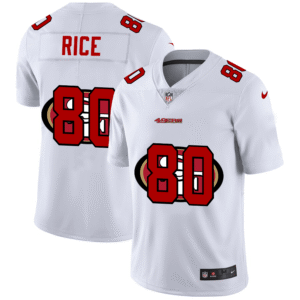 San Francisco 49ers #80 Jerry Rice White Men’s Nike Team Logo Dual Overlap Limited NFL Jersey