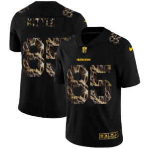 San Francisco 49ers #85 George Kittle Men’s Black Nike Flocked Lightning Vapor Limited NFL Jersey
