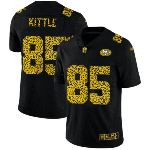 San Francisco 49ers #85 George Kittle Men’s Nike Leopard Print Fashion Vapor Limited NFL Jersey Black
