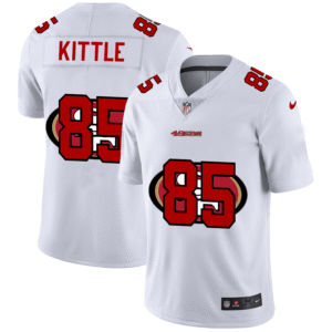 San Francisco 49ers #85 George Kittle White Men’s Nike Team Logo Dual Overlap Limited NFL Jersey
