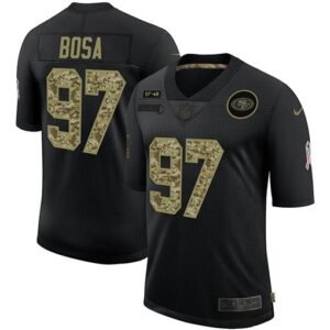 San Francisco 49ers #97 Nick Bosa Men’s Nike 2020 Salute To Service Camo Limited NFL Jersey Black