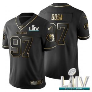San Francisco 49ers #97 Nick Bosa Men’s Nike Black Golden Super Bowl LIV 2020 Limited NFL 100 Jersey