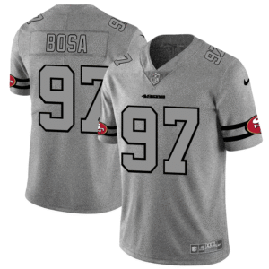 San Francisco 49ers #97 Nick Bosa Men’s Nike Gray Gridiron II Vapor Untouchable Limited NFL Jersey